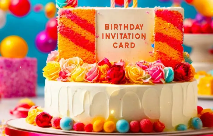 Stunning 3D Cake Themed Birthday Invitation Slideshow